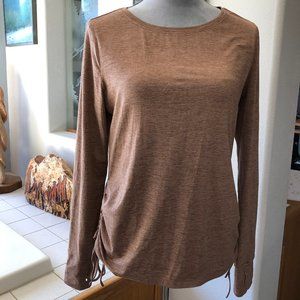 AVIA top super soft long sleeves with thumb holes brown/tan spacedye Size S(4-6)